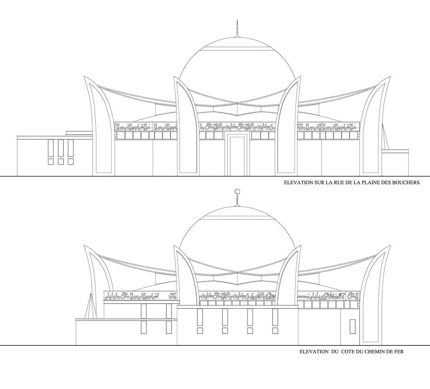 Strasbourg Mosque (Grande Mosque of Strasbourg), drawing 2