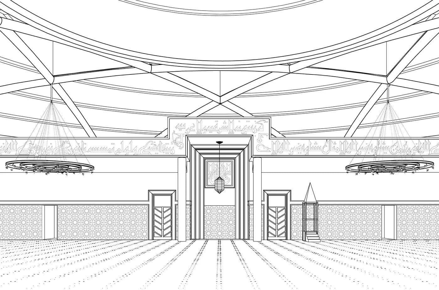 Strasbourg Mosque (Grande Mosque of Strasbourg), drawing 7