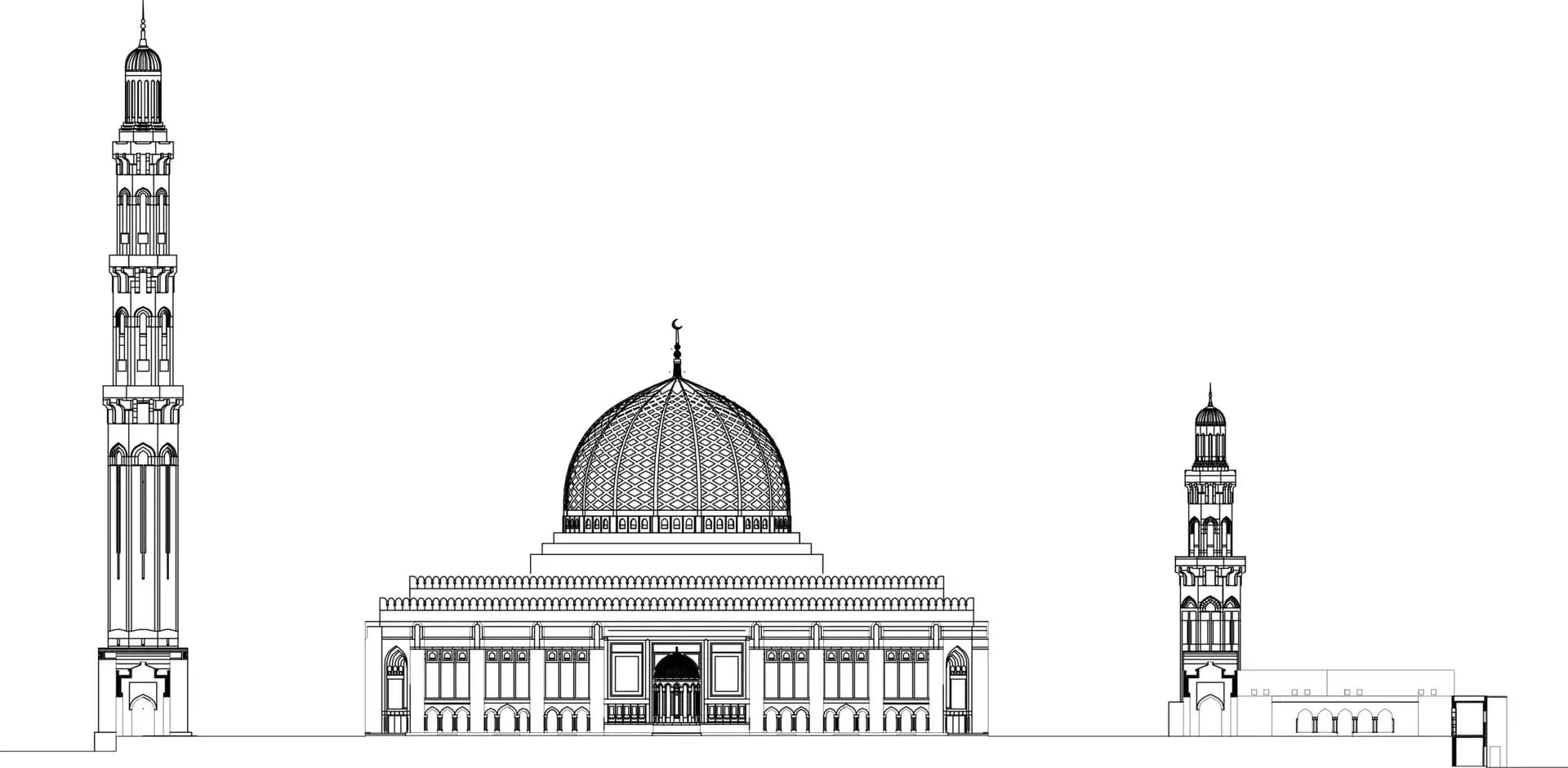 Sultan Qaboos Grand Mosque, drawing 8
