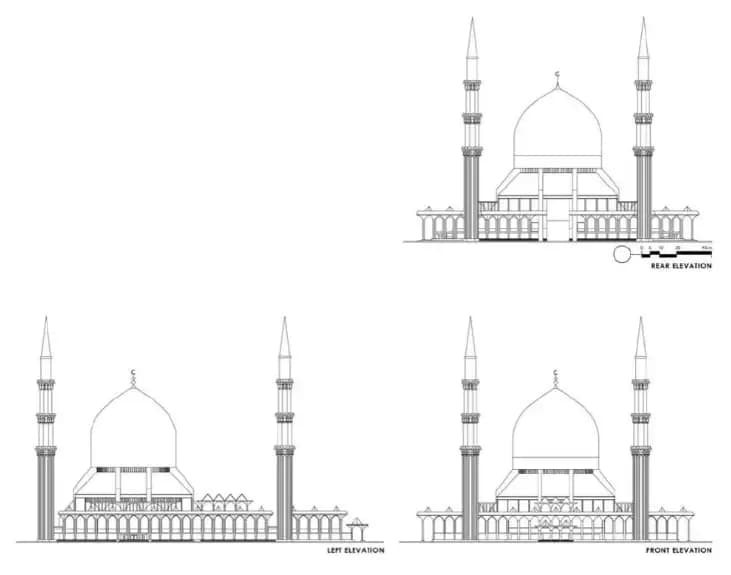 Sultan Salahuddin Abdul Aziz Shah Mosque, drawing 3