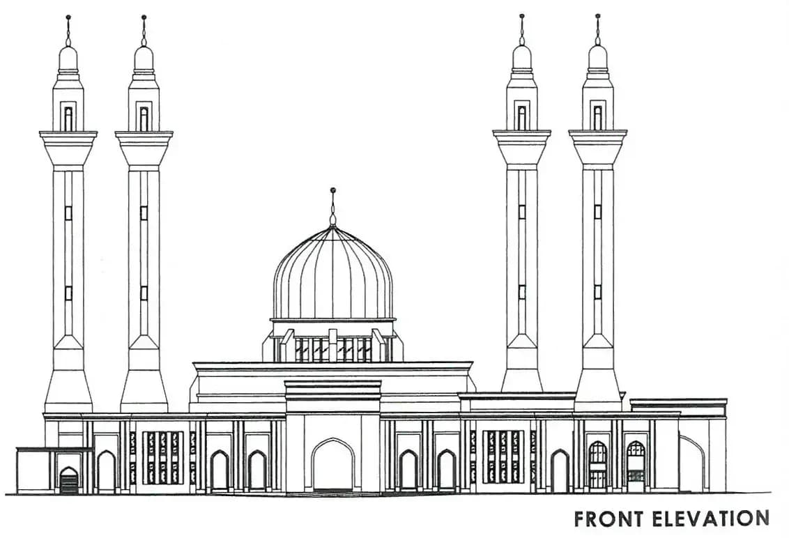 Tengku Ampuan Jemaah Mosque (Bukit Jelutong Mosque), drawing 3
