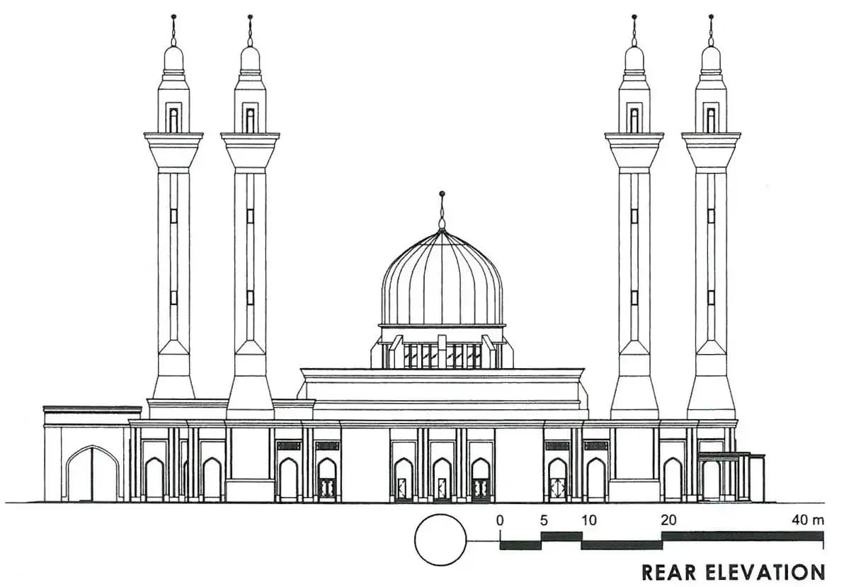 Tengku Ampuan Jemaah Mosque (Bukit Jelutong Mosque), drawing 5
