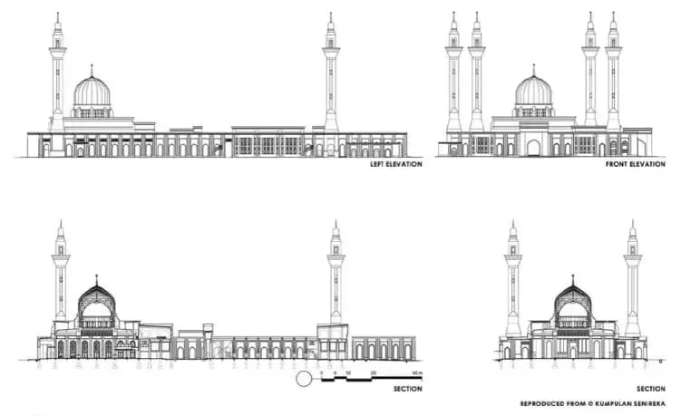 Tengku Ampuan Jemaah Mosque (Bukit Jelutong Mosque), drawing 7