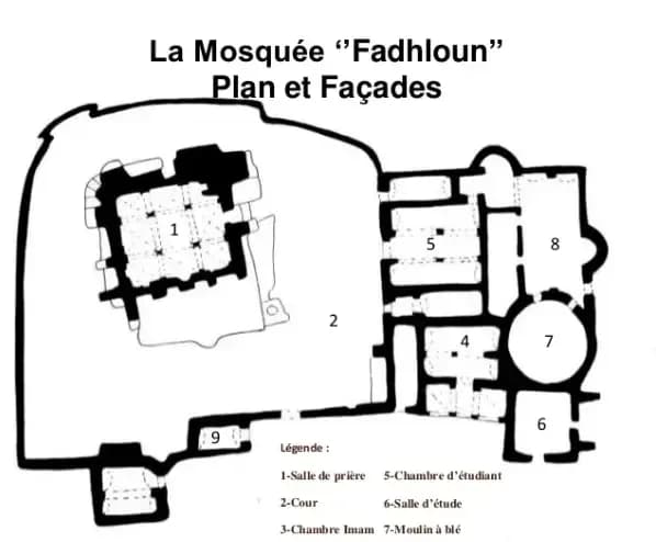 Fadhloun Mosque, drawing 2