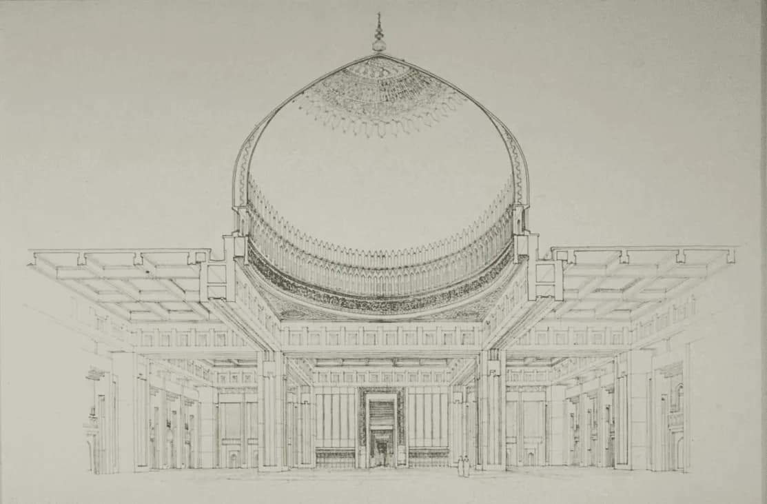 Grand Mosque of Kuwait (المسجد الكبير) (Grand State Mosque Of Kuwait), drawing 1