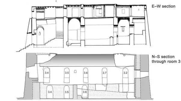 Abdallah ibn Abi Sarh Mosque (Throne Hall of Dongola), drawing 3