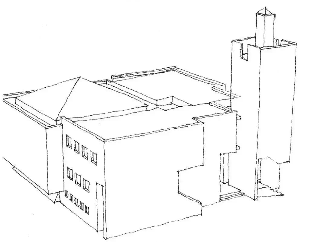 University of Natal Jama'at Khana Mosque, drawing 1